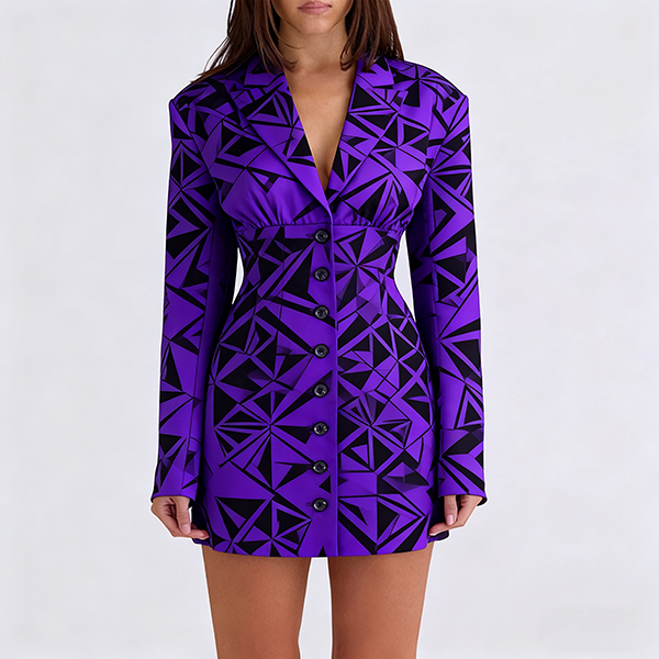 Women's Single Breasted Pencil Dress - Solid Collared Fitted Sexy Elegant Slim Figure Cocktail Dress